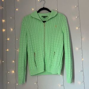 Lauren Ralph Lauren Green Zip Sweater